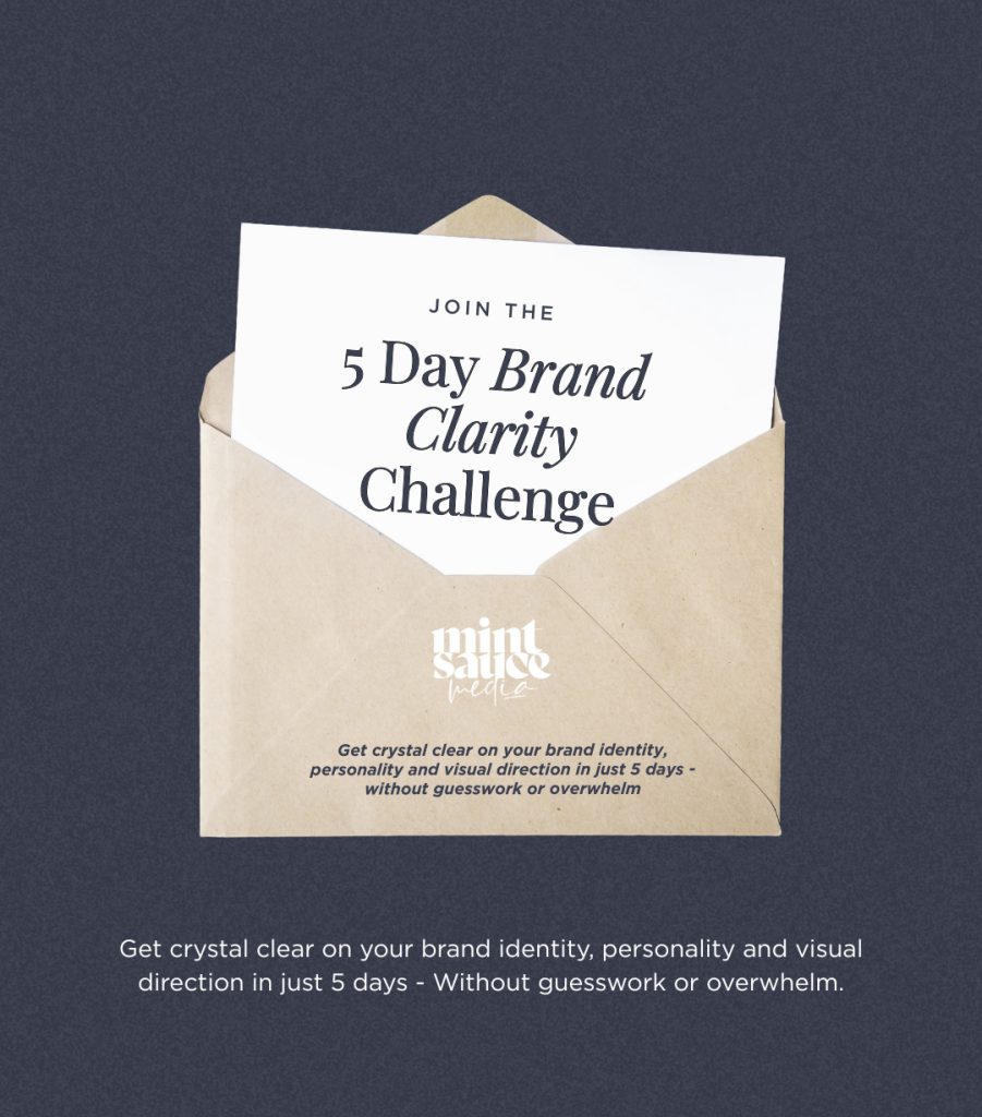 5-day brand clarity challenge by Mint Sauce Media, helping York creatives define their visual identity.