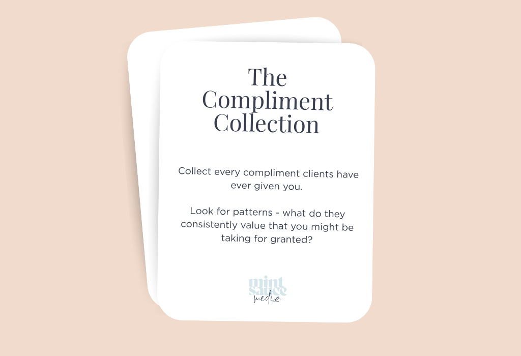 Brand strategy exercise card designed by Mint Sauce Media, York brand design experts.